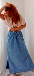 Denim Drawstring Skirt