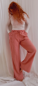 Powder Pink Linen Pants