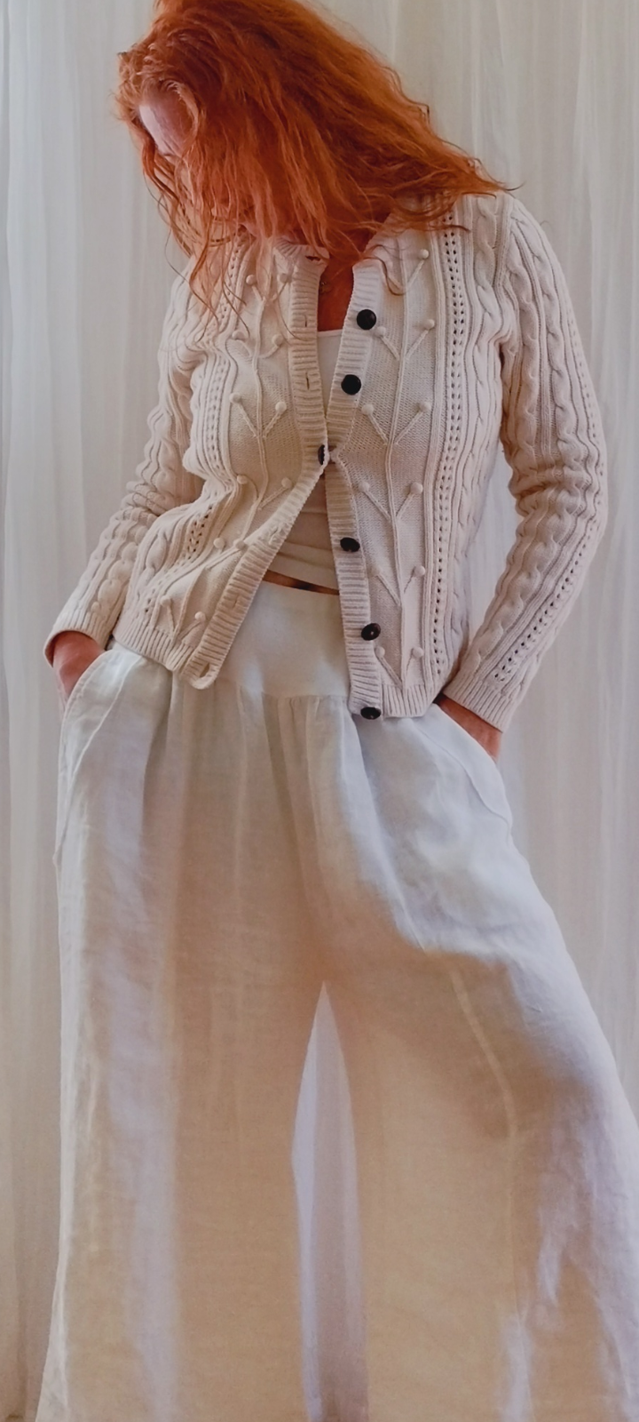 Cotton Cable Knit Cardigan