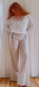 Linen Side Button Pants
