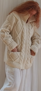 Fisherman Zip Up Sweater