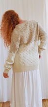 Load image into Gallery viewer, Speckled Two Tone Cable Knit Sweater
