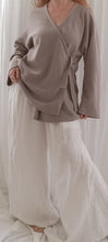 Load image into Gallery viewer, Cotton Taupe Wrap Top
