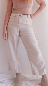 Pure Linen Crop Trousers
