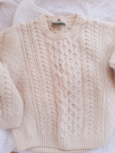 Vintage Merino Wool Fisherman Sweater